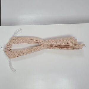 NWOT Hand Crafted, crocheted scarf.  Beige.